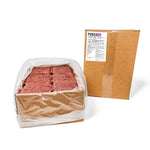 RawFedK9 Pure Beef box standing upright ready for shipping, with a second box laying down next to it showing the opened interior and packed beef patties.