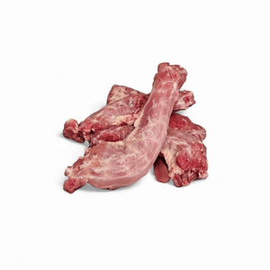 RawFedK9 raw chicken necks displayed on a white background, featuring natural, meaty bone options that support dental health and balanced raw feeding for dogs.
